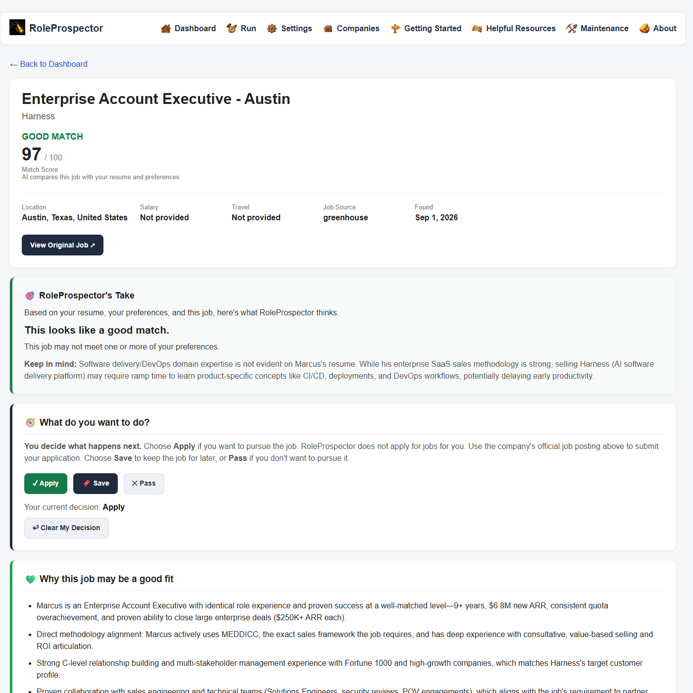 RoleProspector screenshot 4